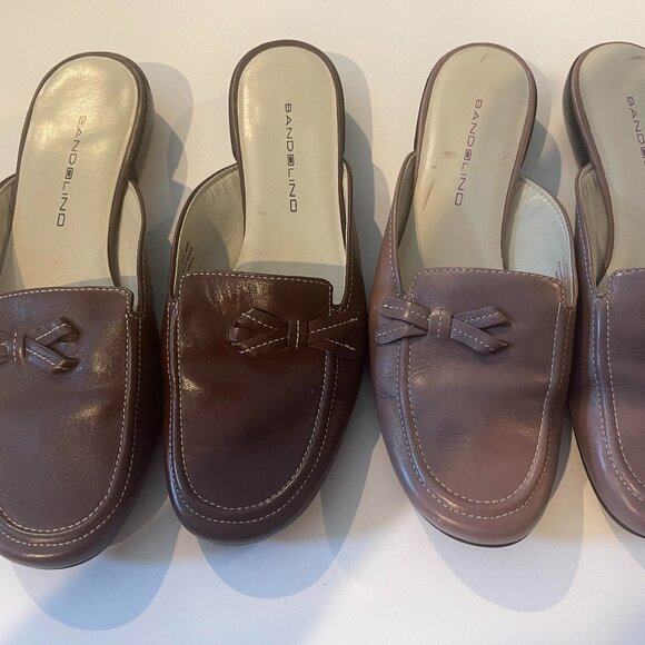 Brand New 2 pairs of brown leather flats from Bandolino in size 6.5 - Picture 1 of 2